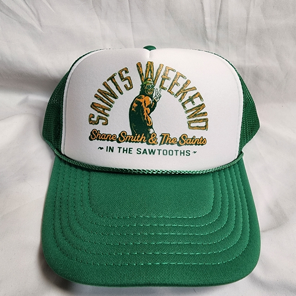 Shane Smith & The Saints In The Sawtooths Green Rope Trucker Hat Nwot